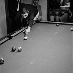 Pleasant evening, playing pool_