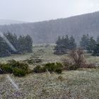 Plötzlicher Hagel bei La Bastide Puylaurent