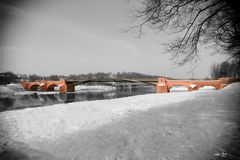 Pöppelmann-Brücke Grimma / Sachsen im Winter 2013