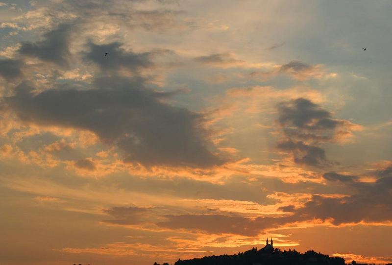 Pöstlingberg bei Sonnenuntergang