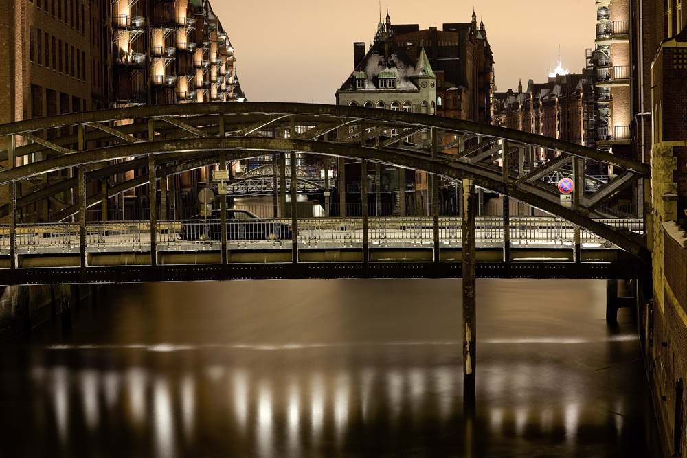 Poggenmühlen-Brücke im Schnee