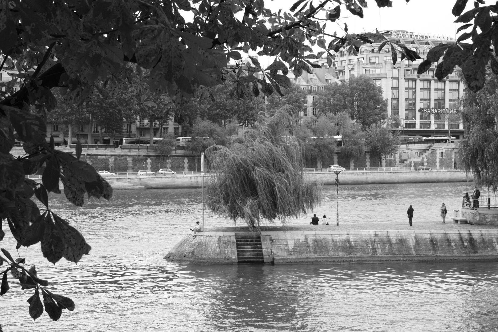 Pointe de l'île de la cité un dimanche après-midi