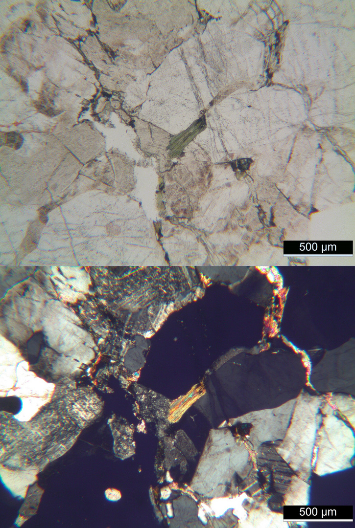 Polarisationsmikroskopie: Anorthosit aus Canada