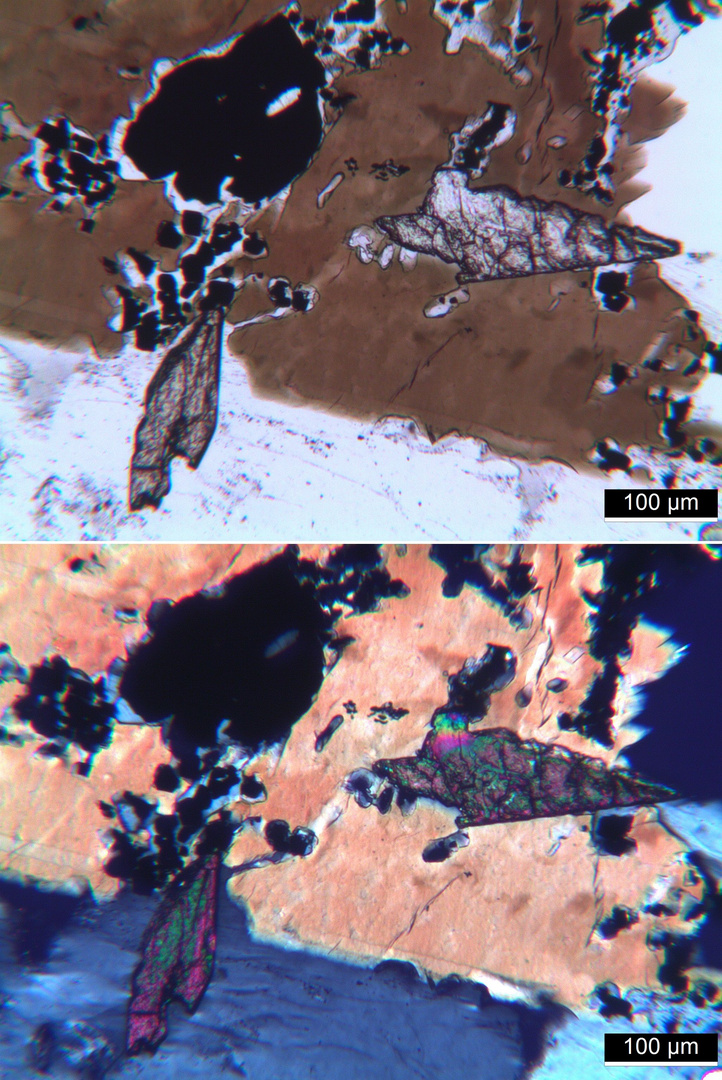 Polarisationsmikroskopie: Elaeolithsyenit aus Süd-Portugal