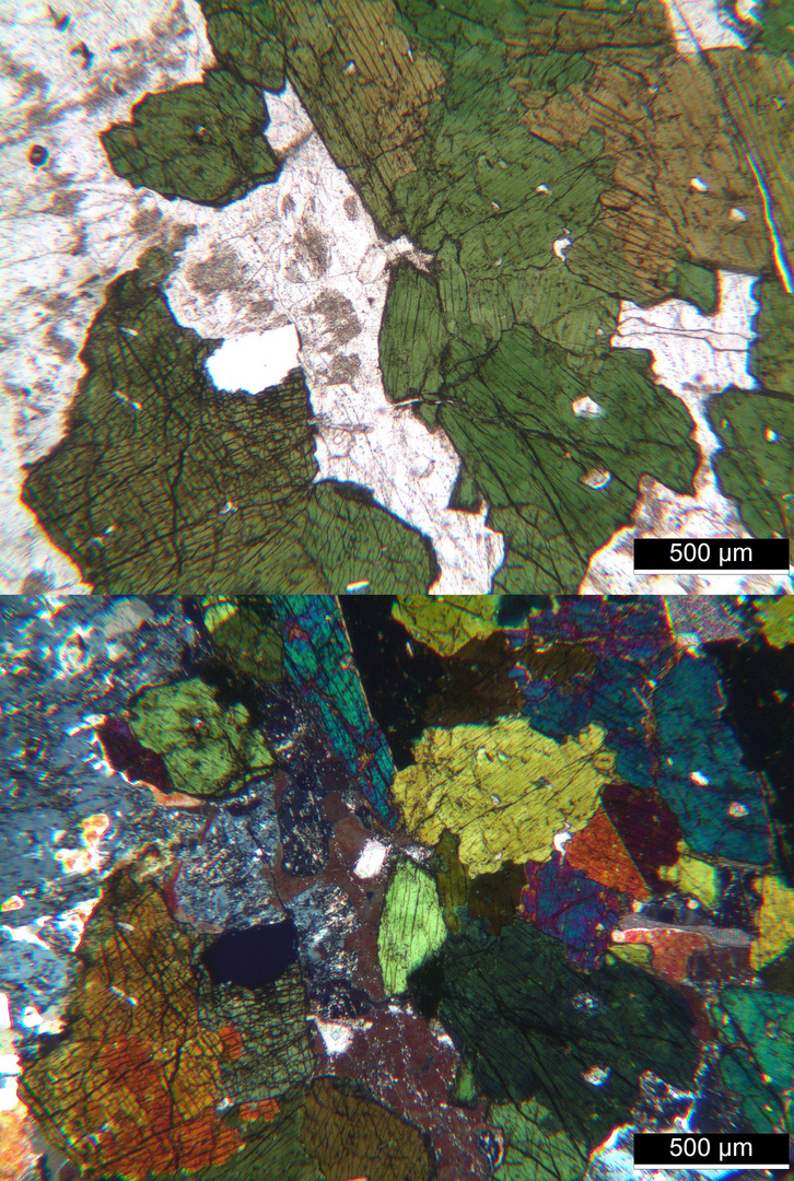 Polarisationsmikroskopie: Elaeolithsyenit von Brennäset, Alnö, Schweden