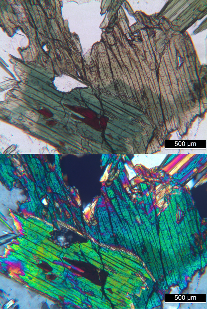 Polarisationsmikroskopie: Elaeolithsyenit von der Kola-Halbinsel