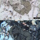 Polarisationsmikroskopie: Gabbroporphyrit aus dem Odenwald