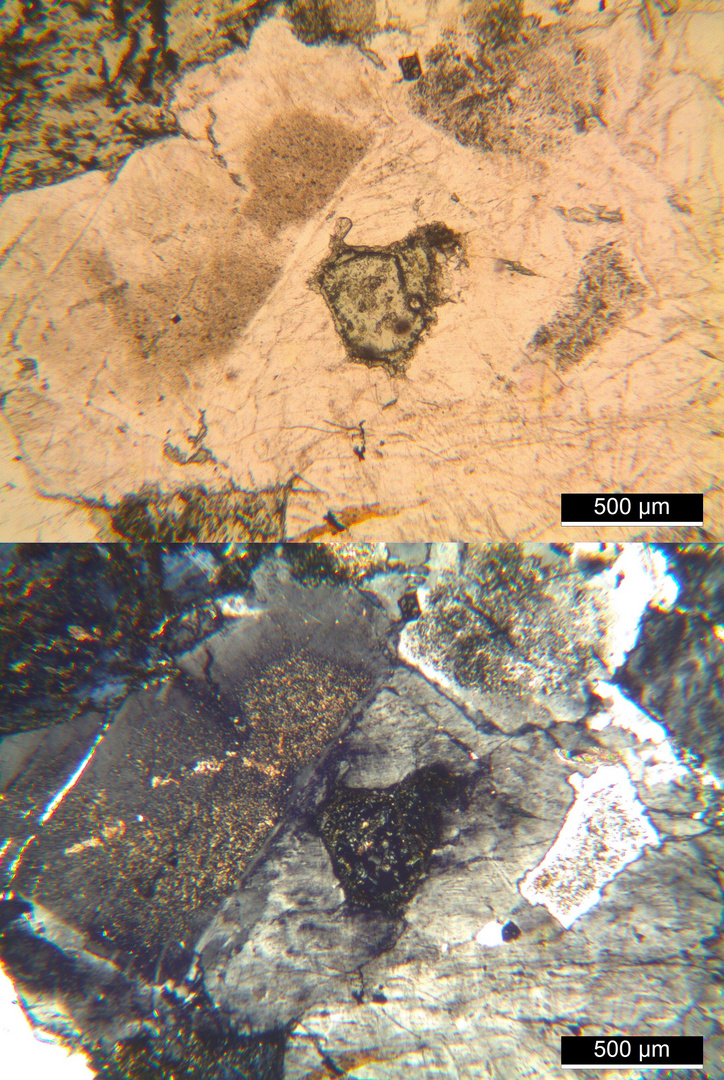 Polarisationsmikroskopie: Gepresster Granit