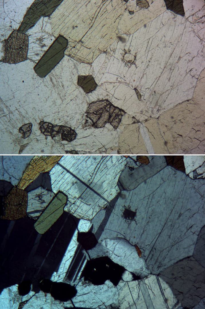 Polarisationsmikroskopie: Gneis von Sudbury