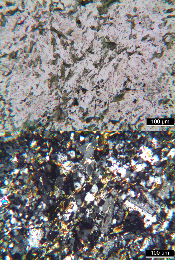 Polarisationsmikroskopie: Granitporphyr aus dem Odenwald