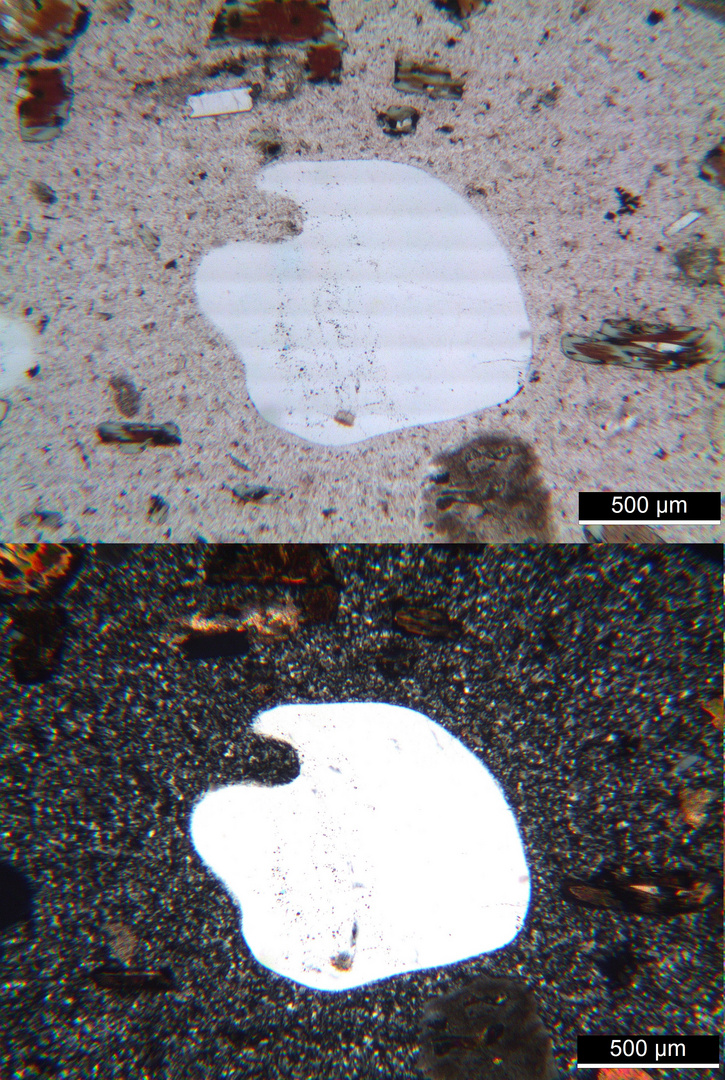 Polarisationsmikroskopie: Granitporphyr aus den Vogesen