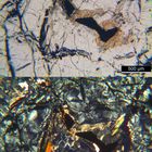 Polarisationsmikroskopie: Harzburgit aus dem Harz