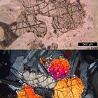 Polarisationsmikroskopie: Hyperit von Gomø, Norwegen