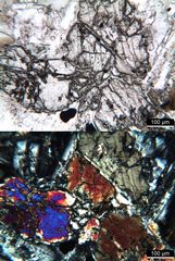 Polarisationsmikroskopie: Kersantit aus Hessen