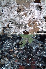 Polarisationsmikroskopie: Kersantit aus Hessen