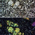 Polarisationsmikroskopie: Kompakte Textur in Basalt