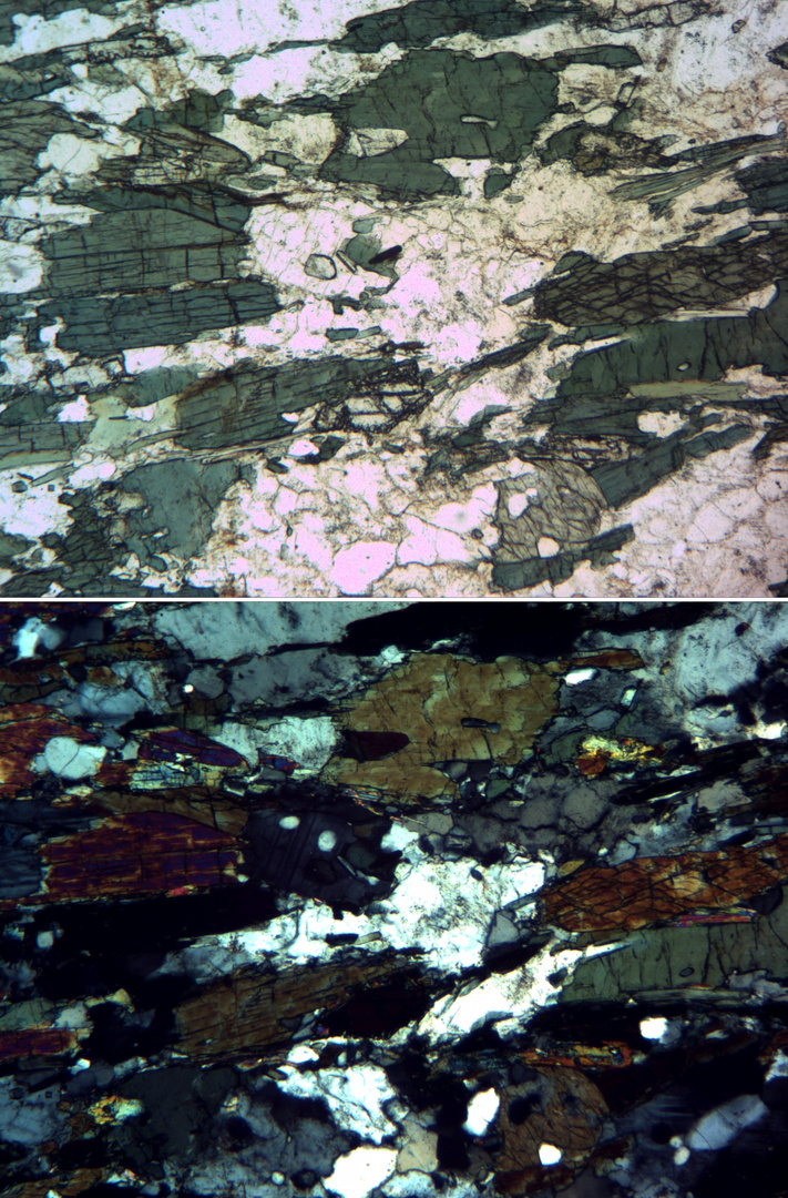 Polarisationsmikroskopie: Lagentextur in Gastalditschiefer