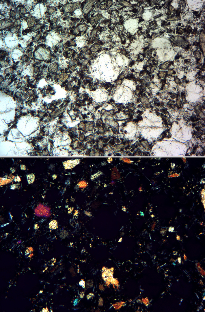 Polarisationsmikroskopie: Leucit in Vesuv-Lava