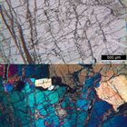 Polarisationsmikroskopie: Lherzolith aus der Hte. Garonne, Frankreich