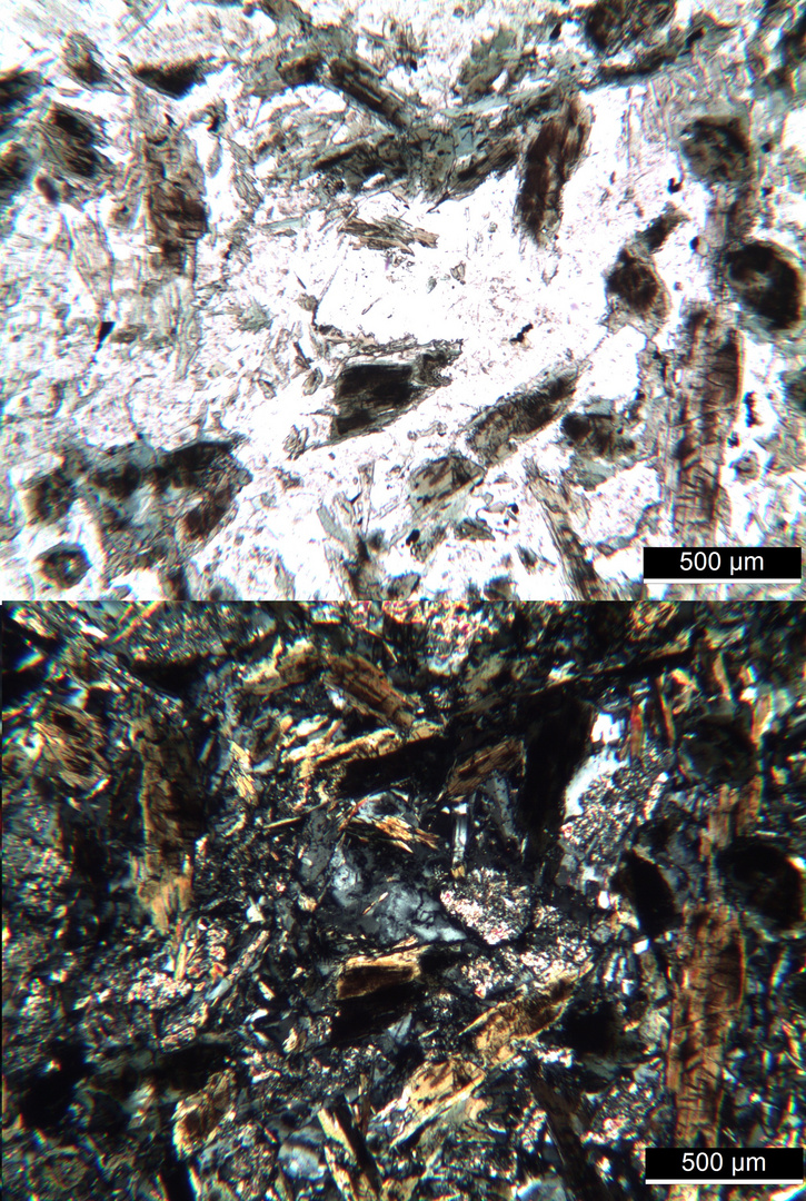 Polarisationsmikroskopie: Luciit aus dem Odenwald