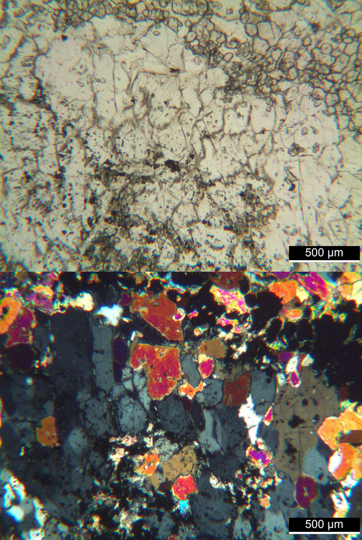 Polarisationsmikroskopie: Meta-Gabbro aus dem Wallis