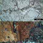 Polarisationsmikroskopie: Meta-Olivingabbro aus dem Wallis