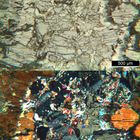 Polarisationsmikroskopie: Meta-Olivingabbro aus dem Wallis