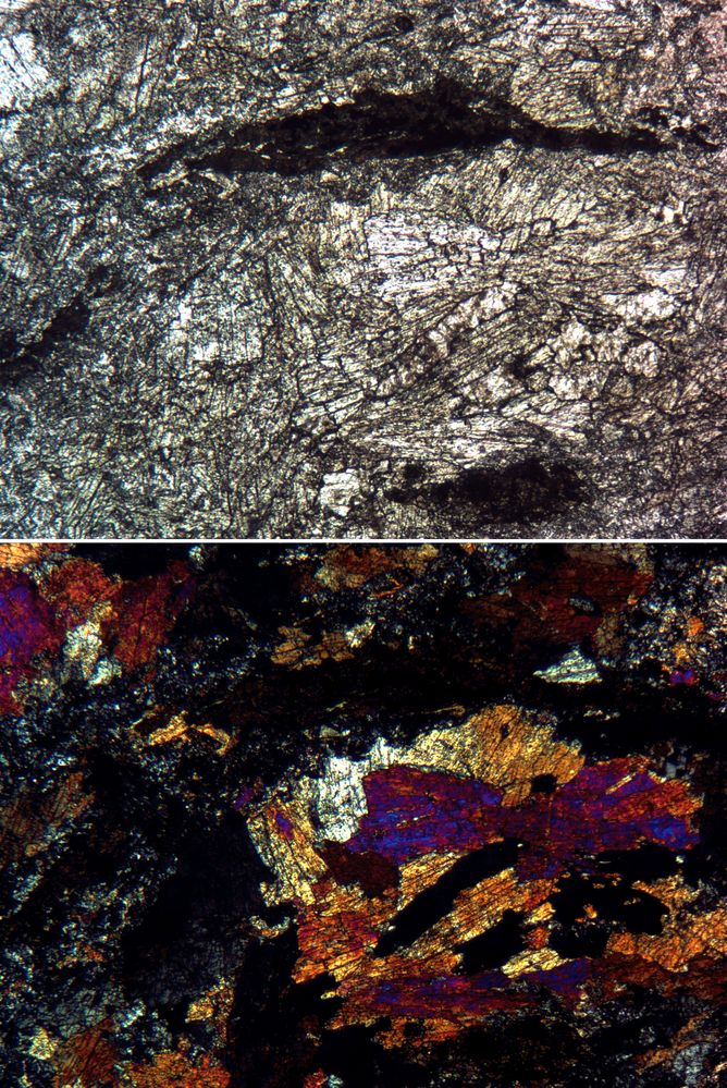 Polarisationsmikroskopie: Salitfels aus Schwarzenberg/Sachsen