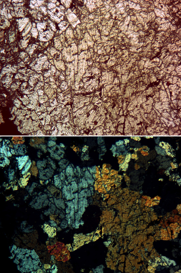 Polarisationsmikroskopie: Salitfels aus Schwarzenberg/Sachsen