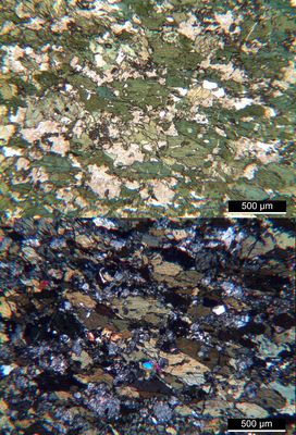 Polarisationsmikroskopie: typischer Amphibolit