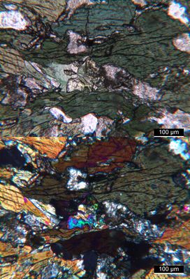 Polarisationsmikroskopie: typischer Amphibolit