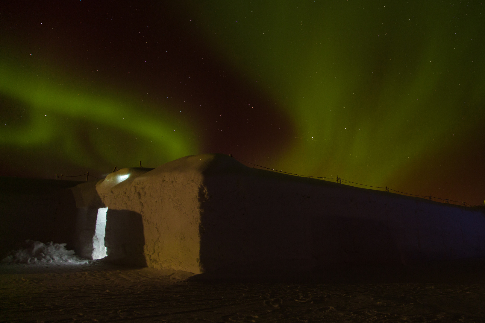 Polarlich am Icehotel