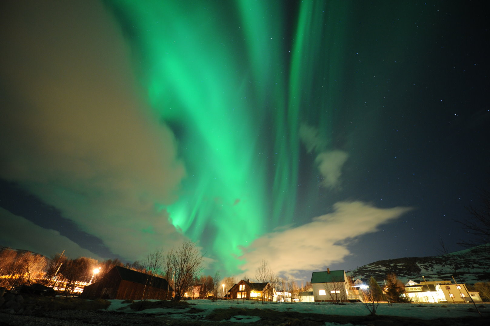 Polarlicht am Fjord