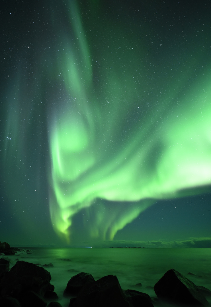 Polarlicht am Uttakleiv Beach 2