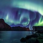 Polarlicht bei Reine auf den Lofoten 