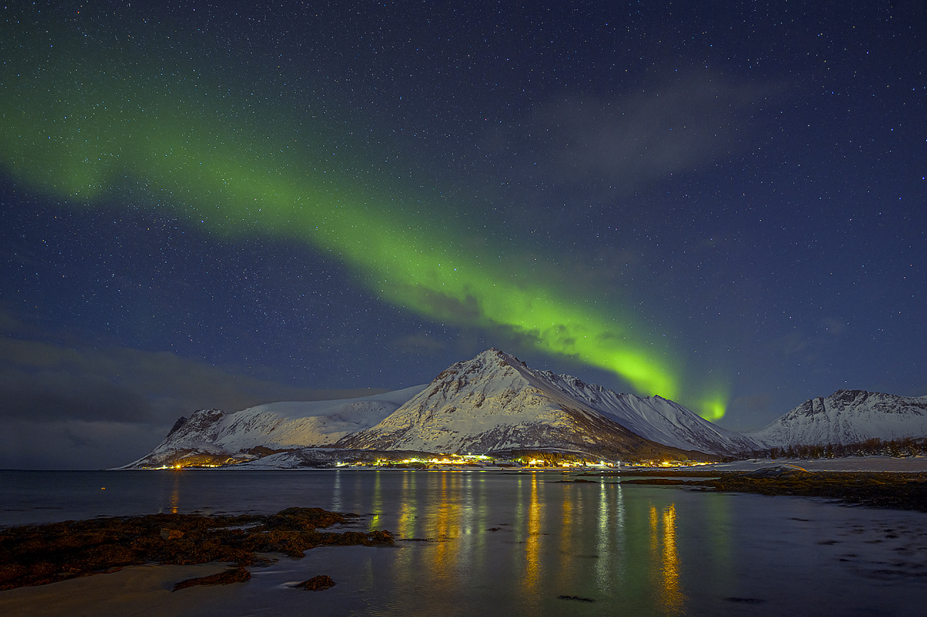 polarlicht in sternklarer nacht