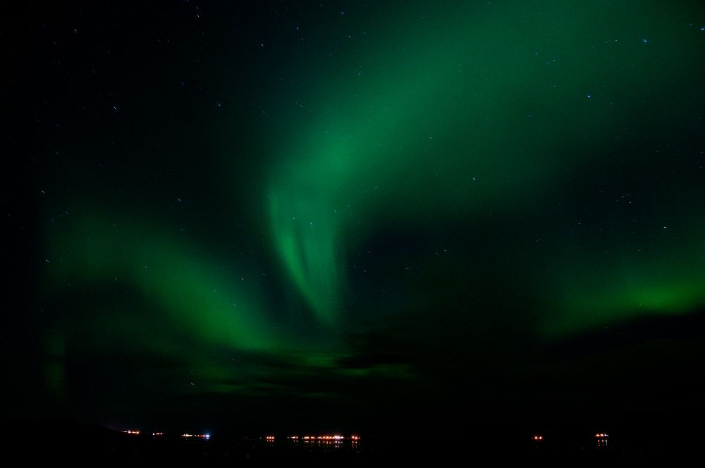 Polarlicht über Borganes (64°32' N)