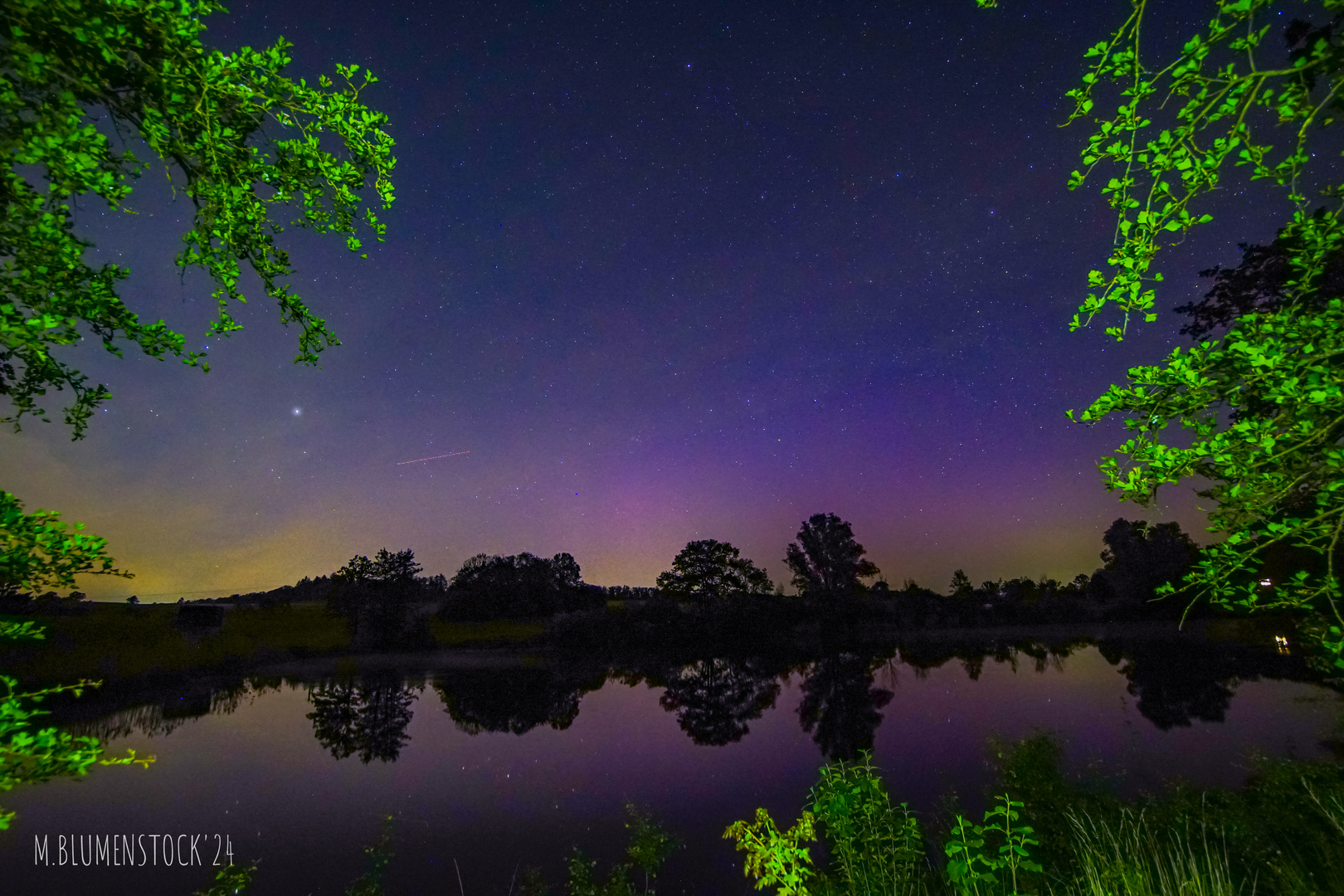 Polarlicht über dem Degenbachsee Crailsheim