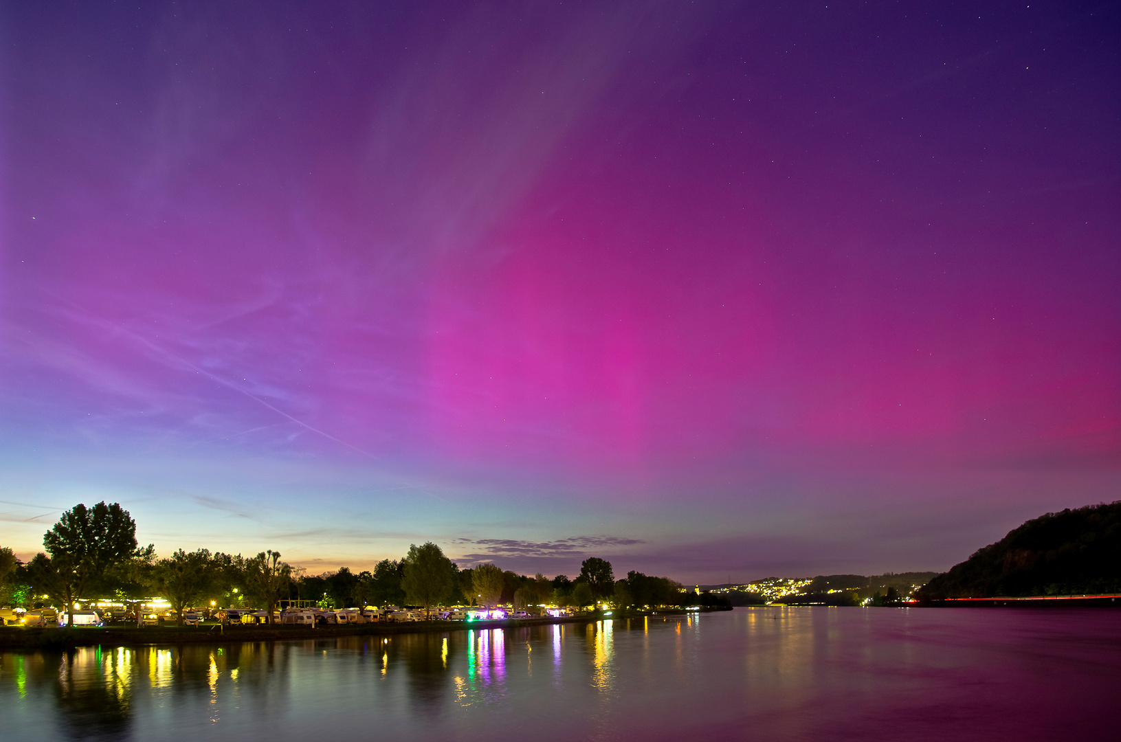 Polarlicht über dem Mittelrhein