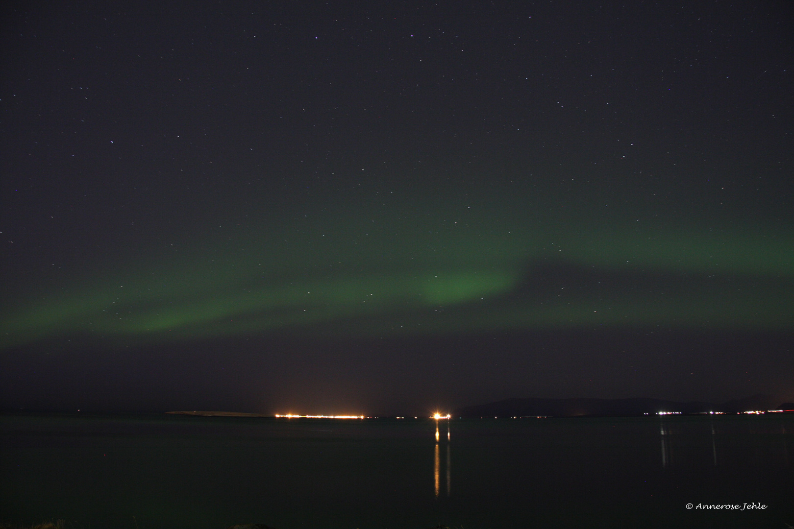 Polarlicht über Reykjavik