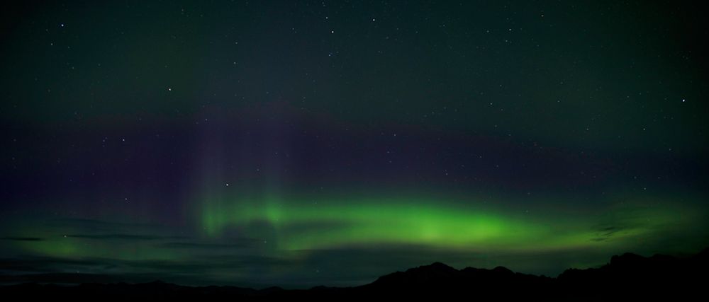 Polarlicht über Skaftafell, Island