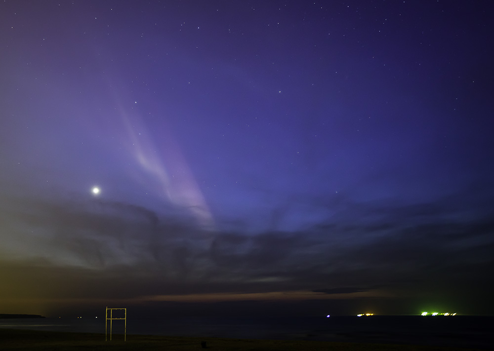 Polarlicht über Warnemünde 17.03.2015