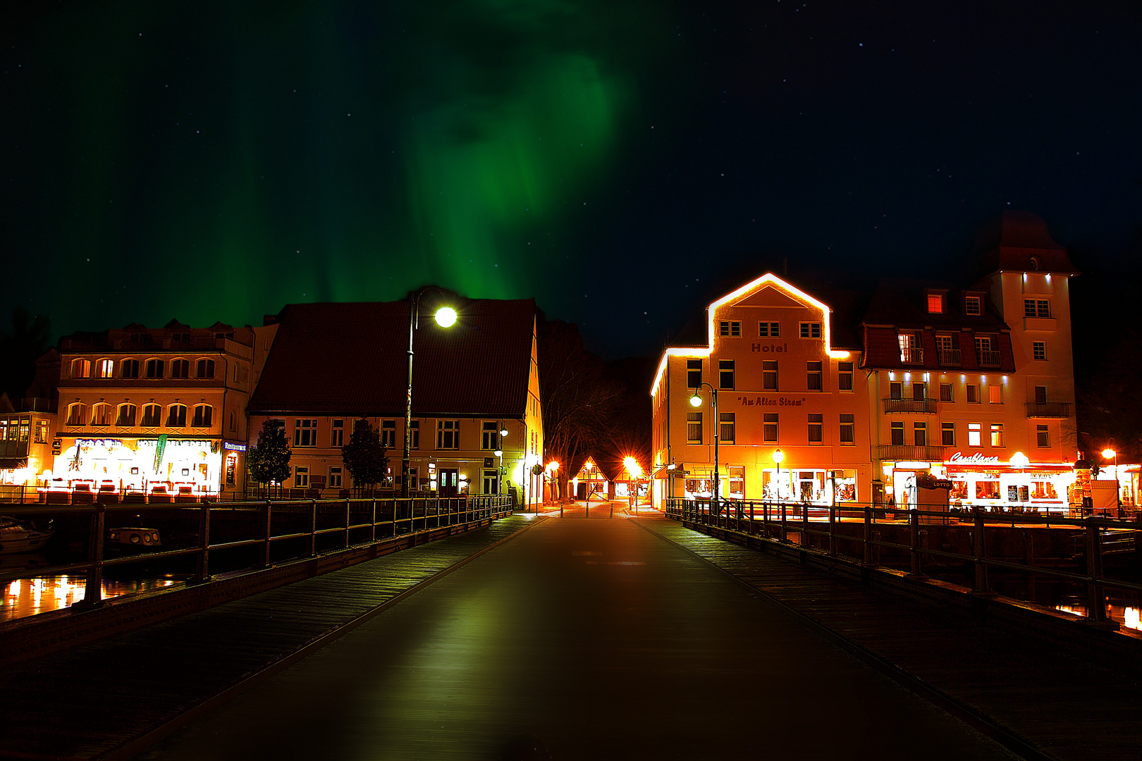 polarlicht über warnemünde