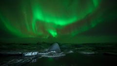 Polarlichter am Jökulsarlon