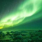 Polarlichter am Jökulsarlon Ice Beach 