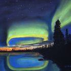 Polarlichter (Aurora borealis) - in Pastell gemalt