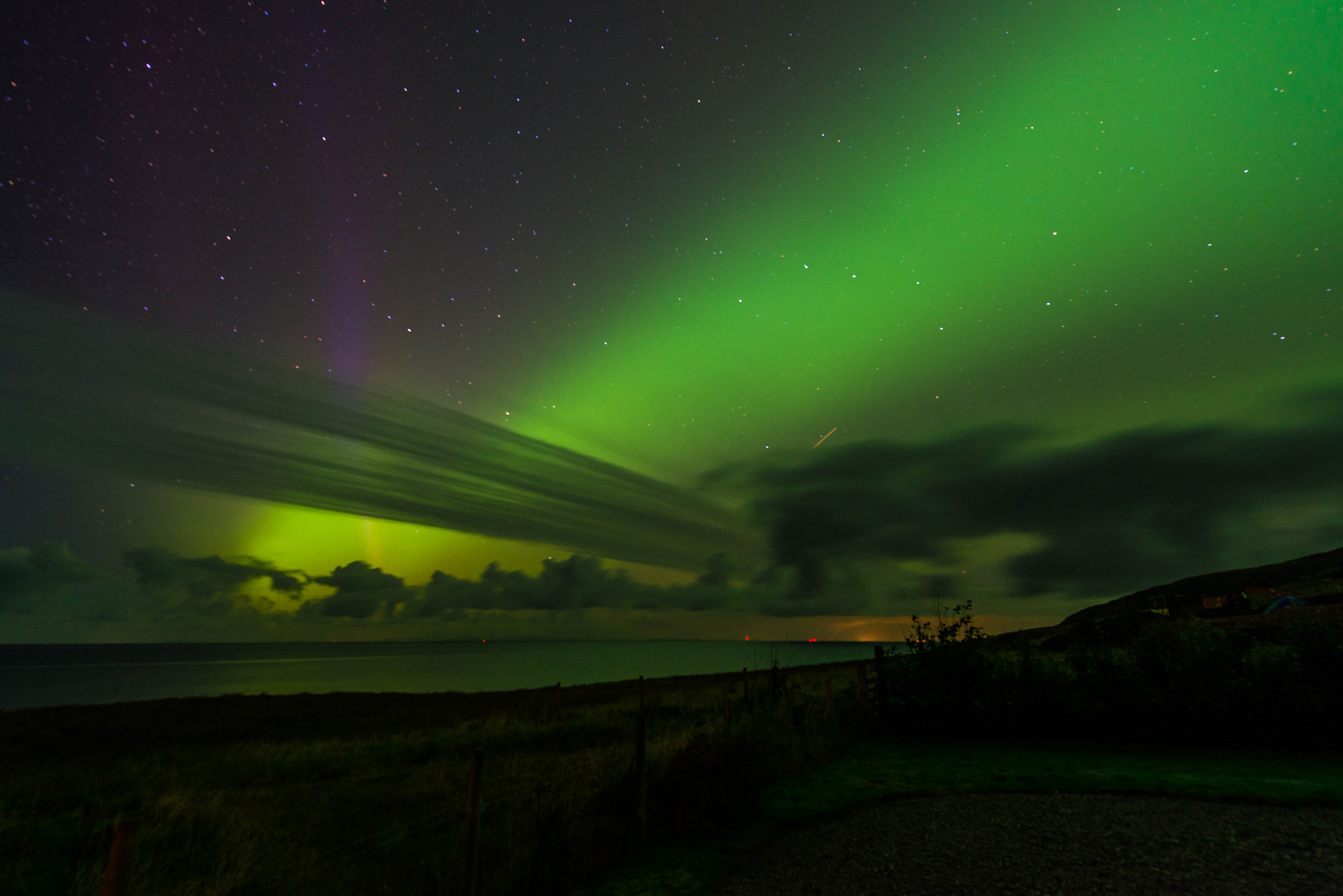 Polarlichter in Melvaig, Schottland