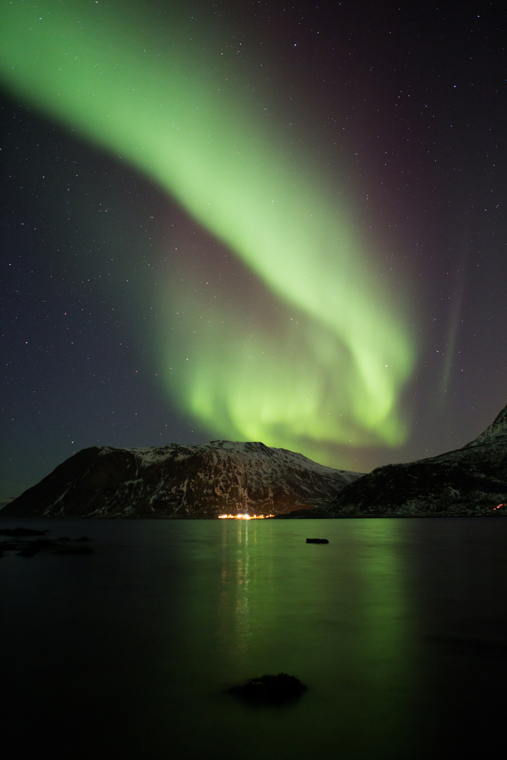 Polarlichter über dem Grøtfjord