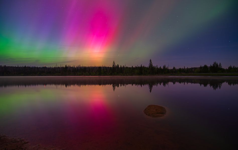 Polarlichter über dem Oderteich