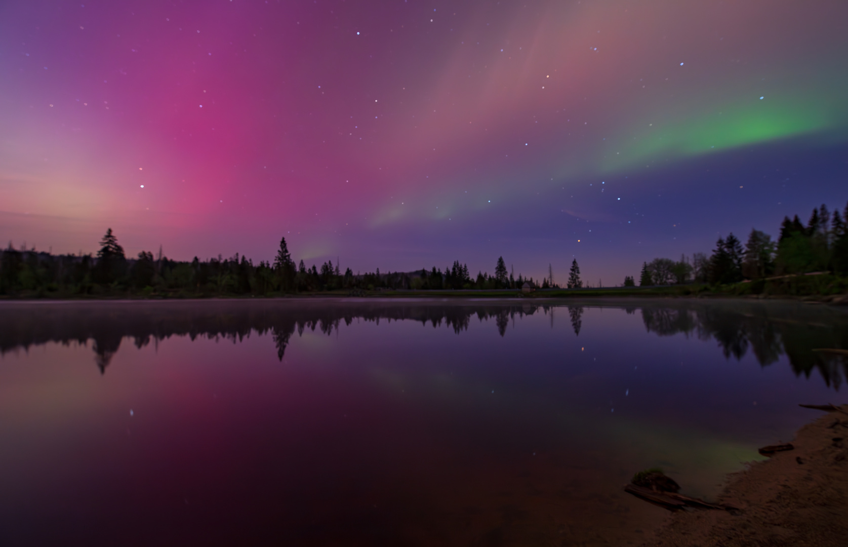 Polarlichter über dem Oderteich